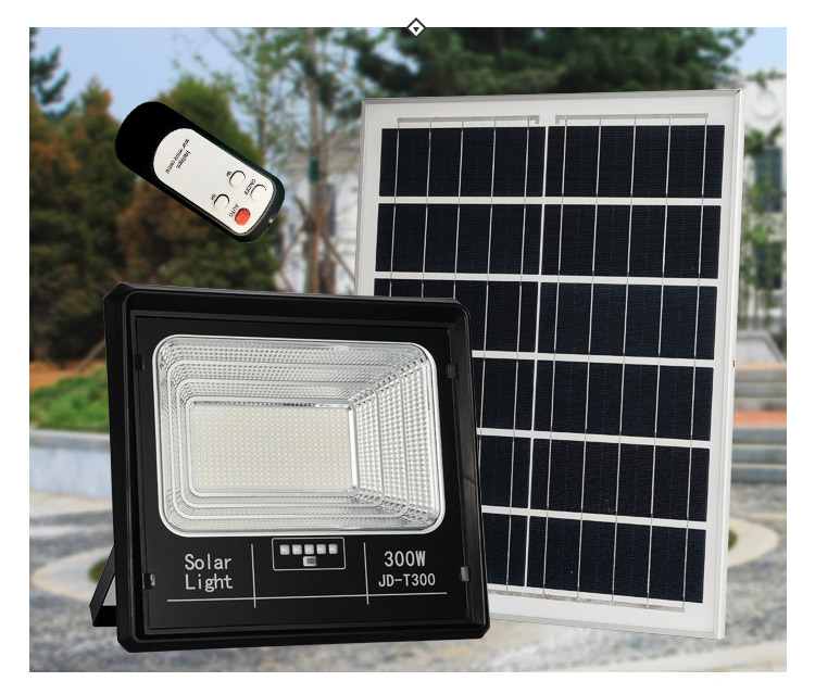 Đèn Năng Lượng Mặt Trời 300W Jindian JD-T300 - chính hãng sáng lâu 8-12 tiếng