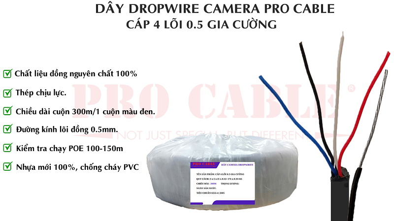 dây cáp lõi đồng 100% cho camera?