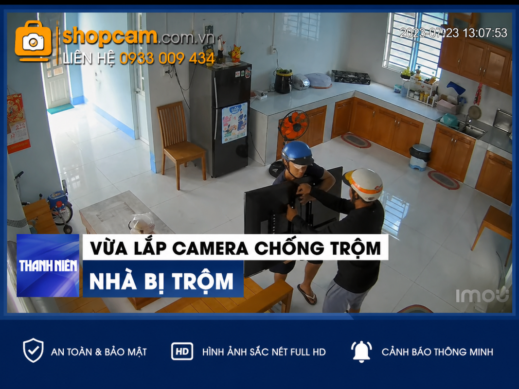 Trộm đột nhập được ghi hình bằng camera an ninh