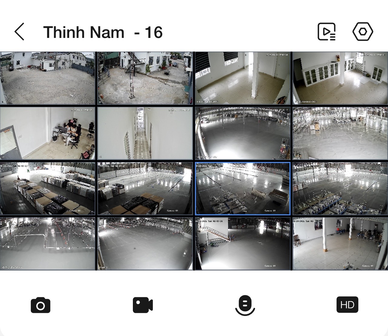 Lắp camera bao quát vòng trong nhà xưởng công ty thịnh nam 16 mắt bao quát tổng quang