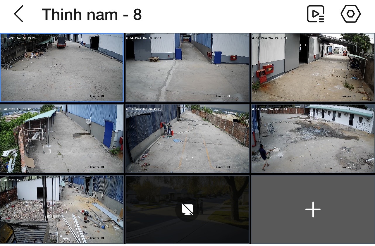 Lắp camera nhà xưởng công ty thịnh nam 8 mắt bao quanh vòng ngoài