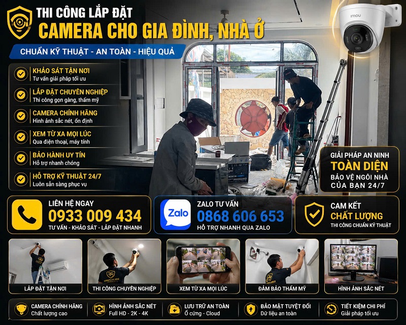 Khu vực cần thi công camera an ninh