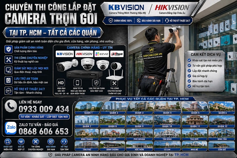 Lắp đặt camera giám sát toàn khu vực TP.HCM