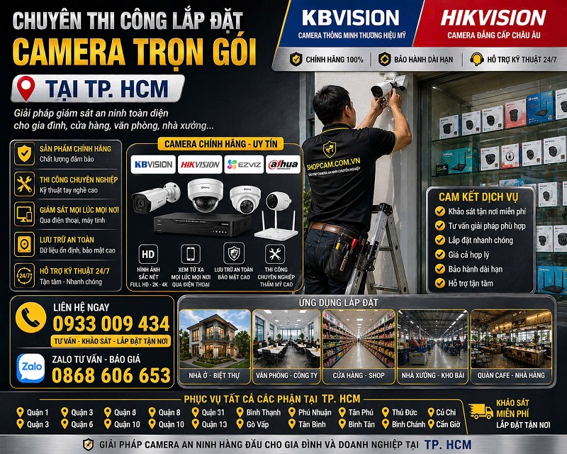 Shopcamera phục vụ toàn khu vực TPHCM& lân cận