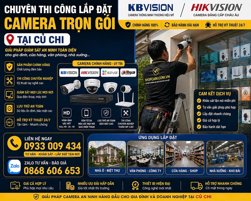 Lắp Đặt Camera Tại Củ Chi | Dịch Vụ Nhanh Chuyên Nghiệp