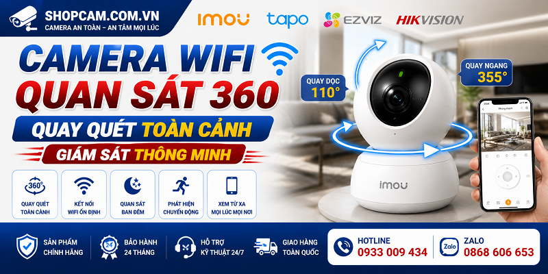 Camera wifi quan sát 360 | Quay quét toàn cảnh giám sát thông minh