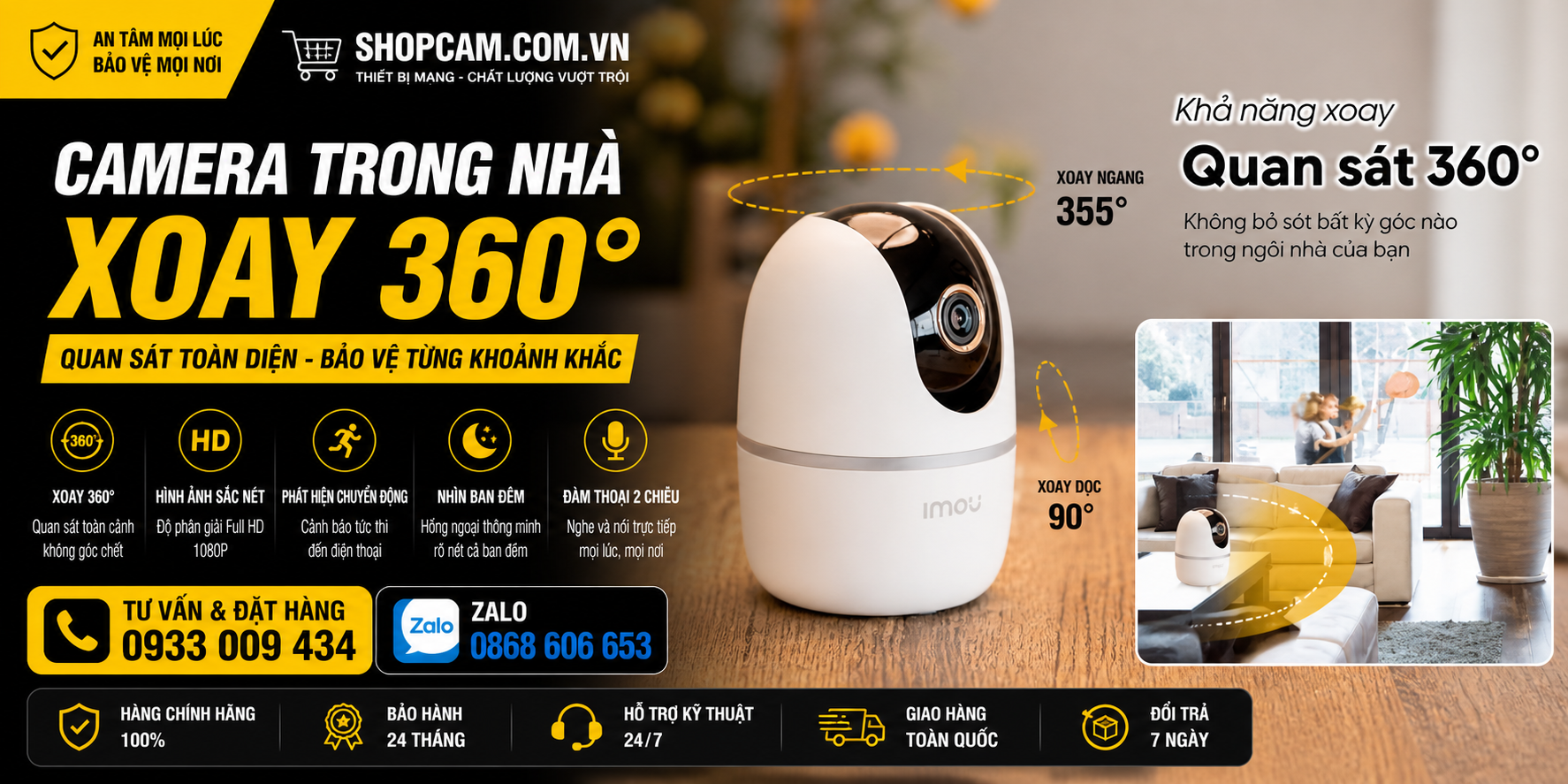 Ưu điểm nổi bật của trọn bộ 4 mắt camera xoay 360 Imou