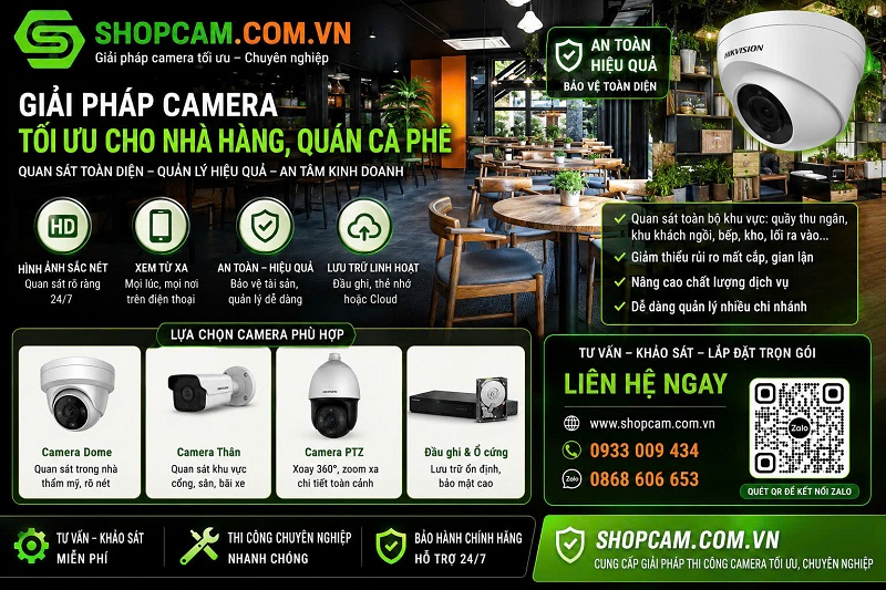 Giải Pháp Lắp Camera Giám Sát Nhà Hàng, Quán Ăn, Resort Từ ShopCamera