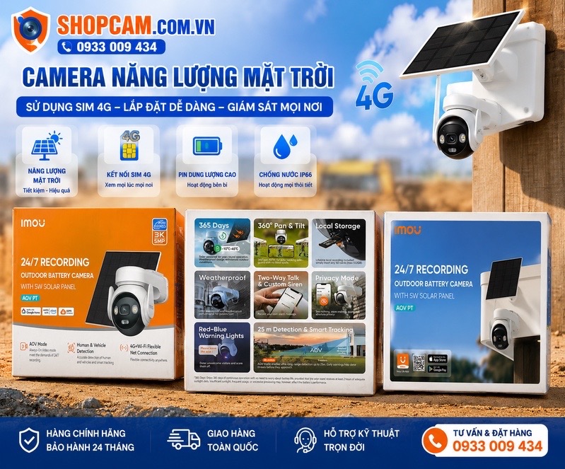 Thi công camera sim 4G năng lượng mặt trời