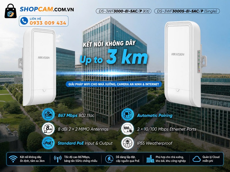  Thi Công Camera Bằng Bộ Bắn Sóng WiFi Công Nghiệp