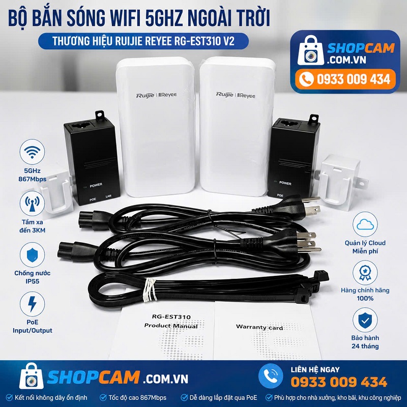 Thi Công Camera Nhà Xưởng Bằng Bộ Bắn Sóng WiFi